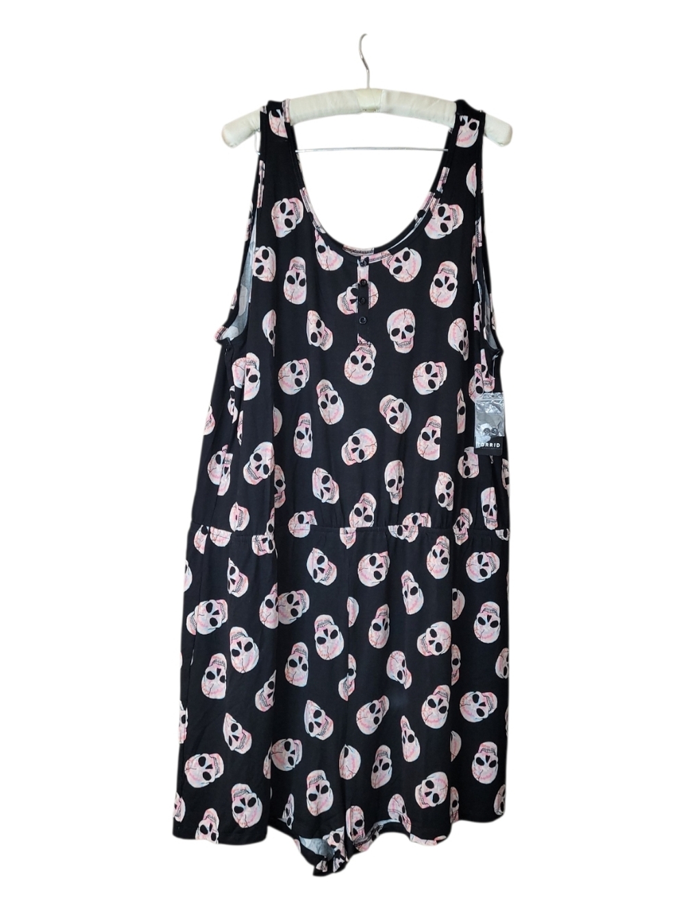 NWT Torrid 3 Skull Super Soft Sleep Shorts Romper 3X Goth Grunge